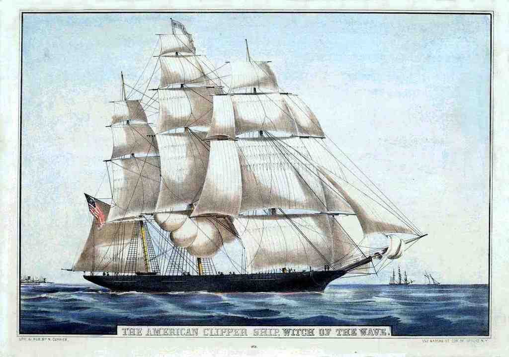Withofthe Wave Ship Vintage A4 Photo Print
