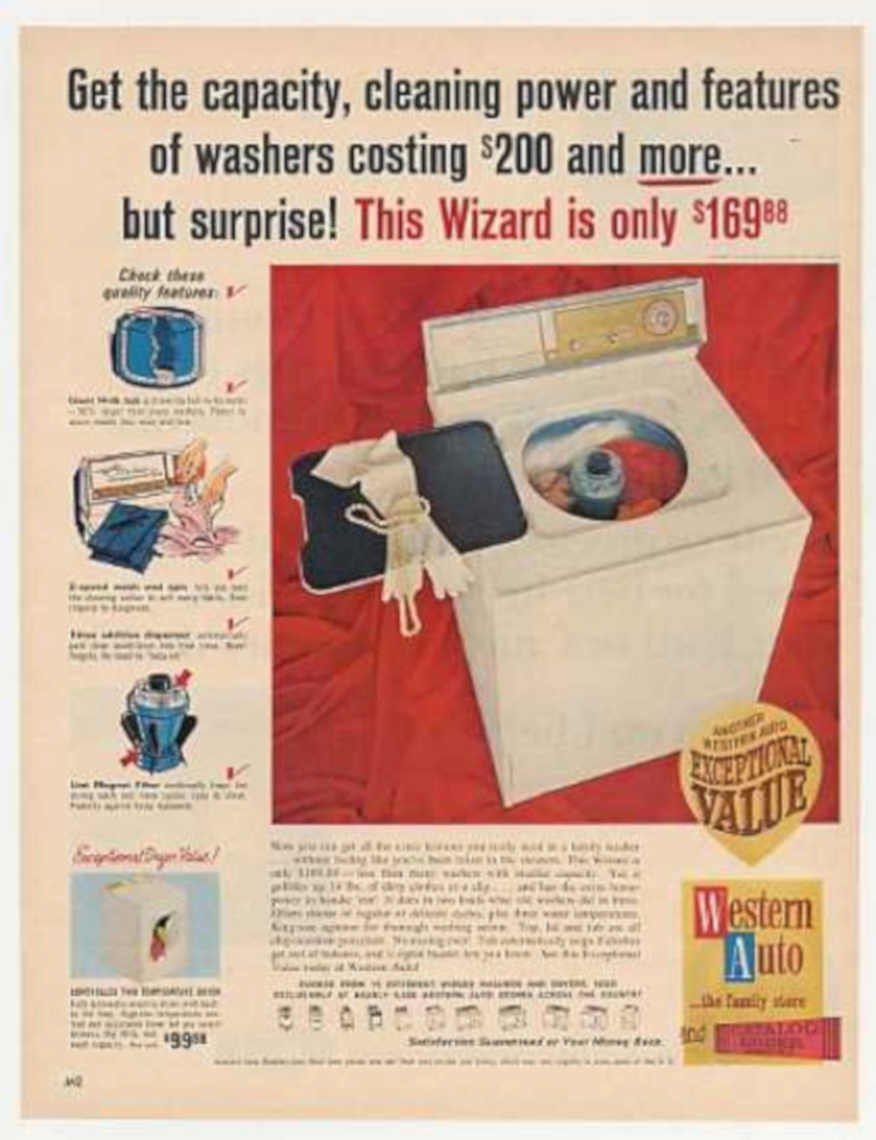 Wizard Washing Machine Vintage Retro Advert Ads A4 Photo Print