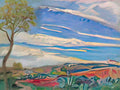 Wojciech Weiss landscape with a red tree Art A4 Photo Print