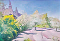 Wojciech Weiss spring orchard with a church Art A4 Photo Print