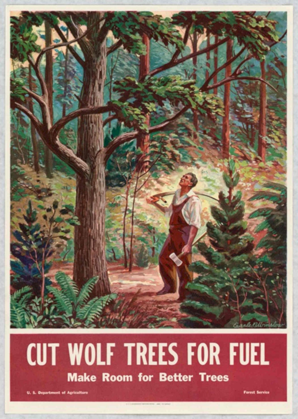 Wolf Trees Fuel American World War II Advert Poster