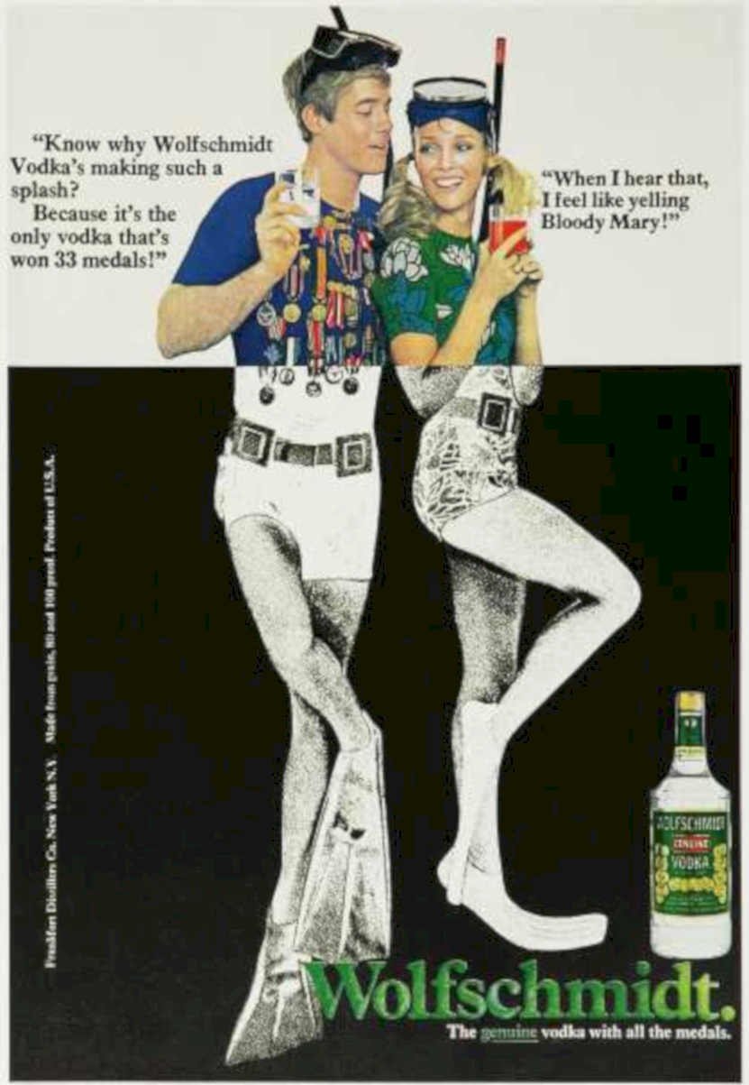 Wolfschmidt Vodka Splash Vintage Retro Advert Ads A4 Photo Print