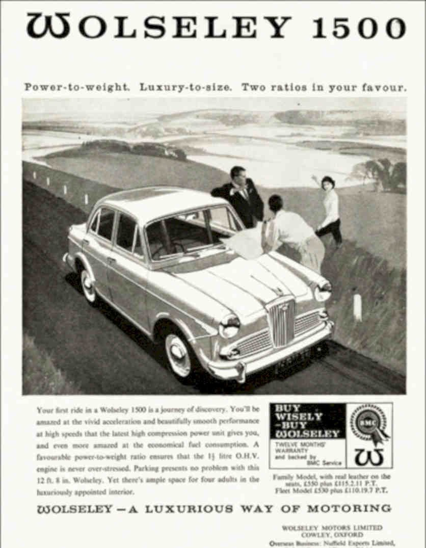 Wolseley 1500 Automobile Vintage Retro Advert Poster A4 Photo Print