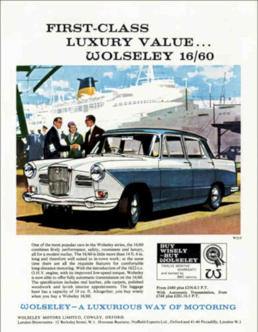 Wolseley 16 60 Vintage Retro Advert Poster A4 Photo Print