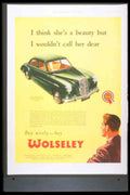 Wolseley Car Beauty 1950s Vintage Retro Advert Poster