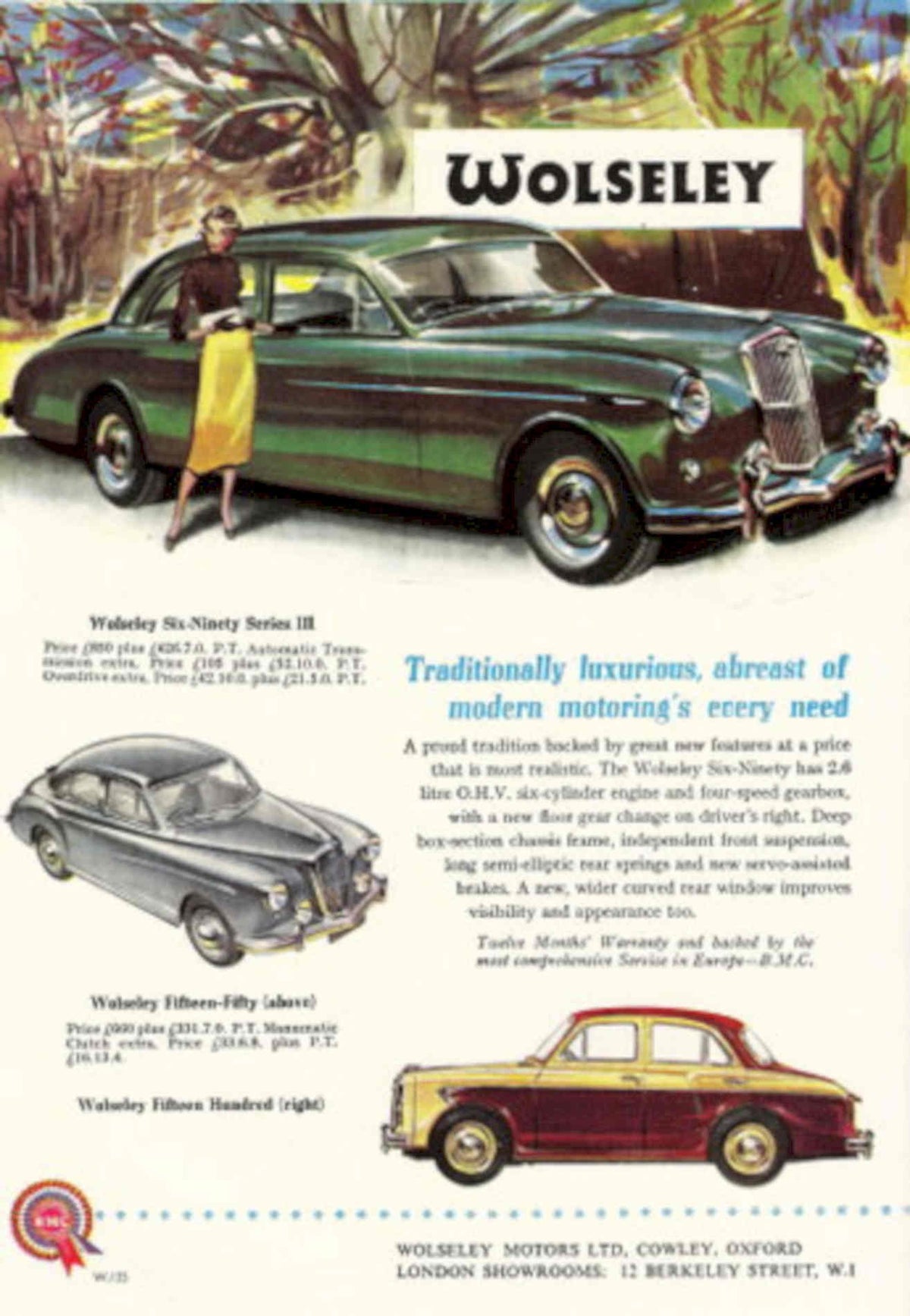 Wolseley Cars Snow 1950s Vintage Retro Advert Poster