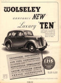Wolseley Luxury Ten 1930s Vintage Retro Advert Poster