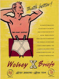 Wolsey Briefs Six 1950s Vintage Retro Advert Poster