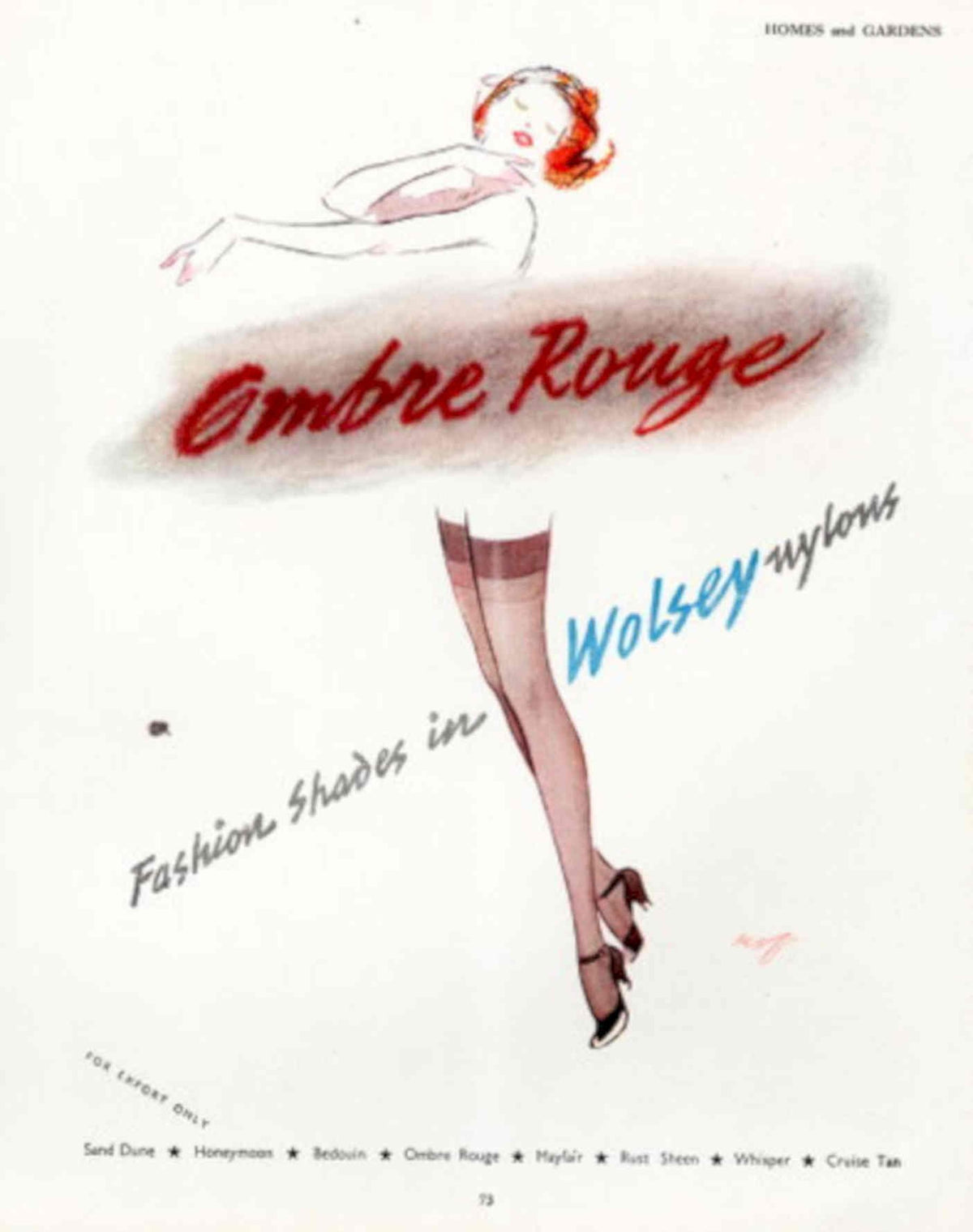 Wolsey Nylons Embre 1950s Vintage Retro Advert Poster