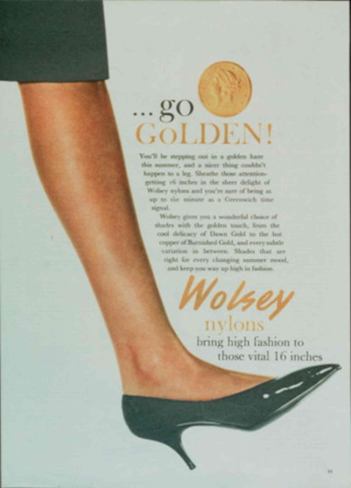 Wolsey Nylons Golden 1950s Vintage Retro Advert Poster
