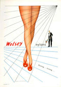 Wolsey Nylons Red 1940s Vintage Retro Advert Poster