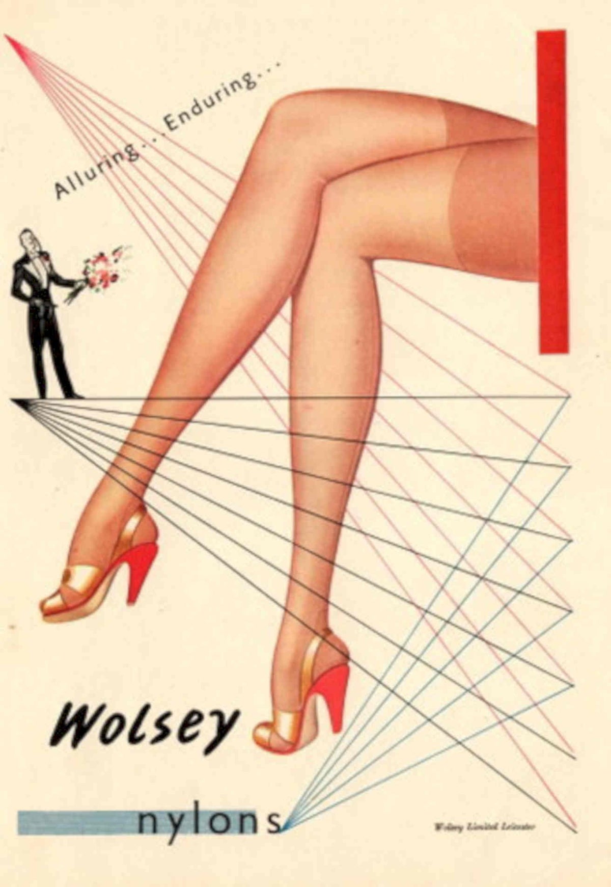 Wolsey Nylons Stockings 1 1940s Vintage Retro Advert Poster