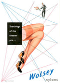 Wolsey Nylons Stockings 2 1940s Vintage Retro Advert Poster