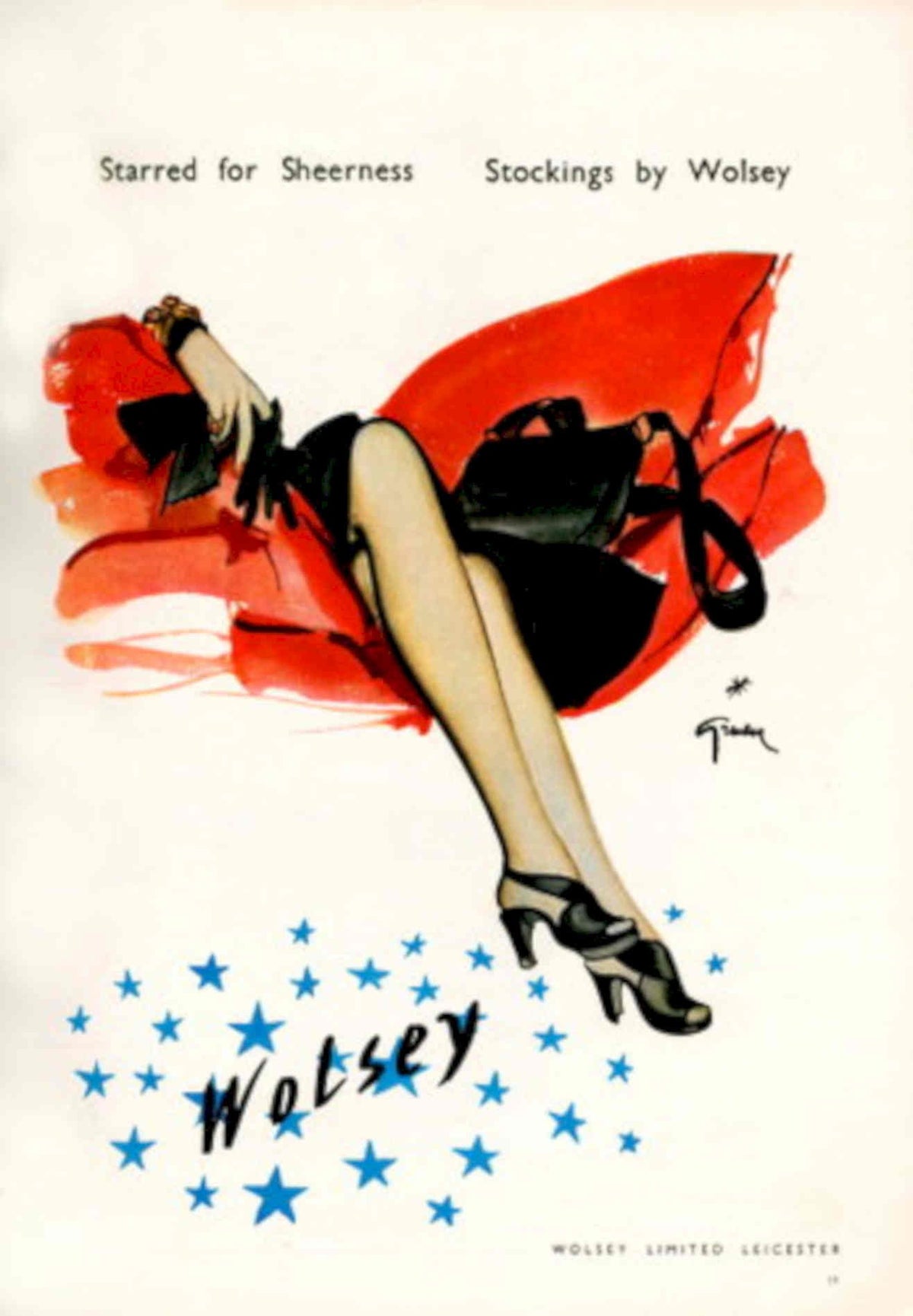 Wolsey Stockings Sheerness 1940s Vintage Retro Advert Poster