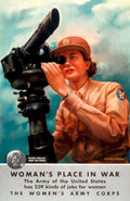 Woman Army Radar 1940s Vintage Retro Advert Poster