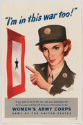 Woman Army Red American World War II Advert Poster