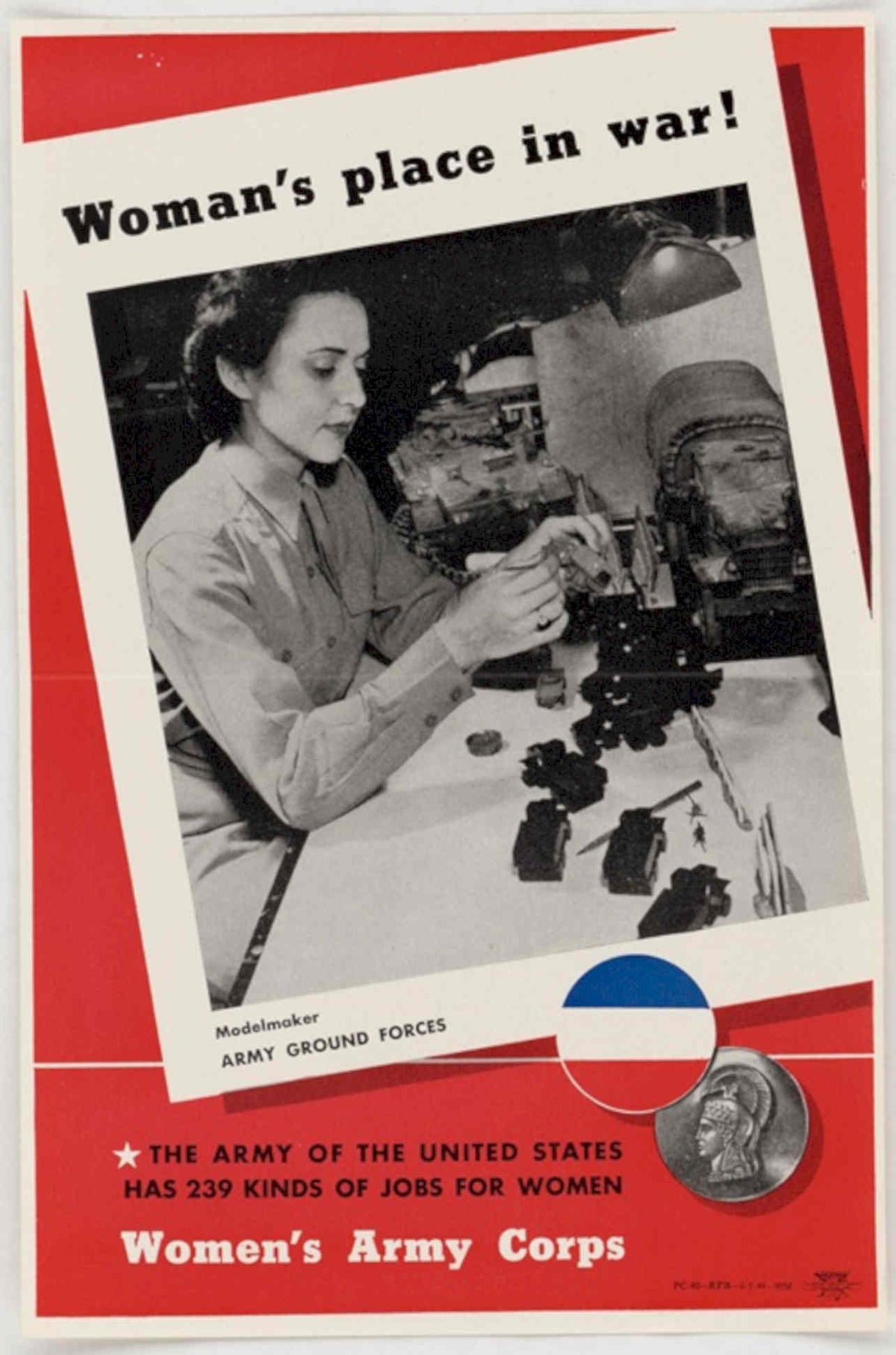 Woman Army Tank American World War II Advert Poster