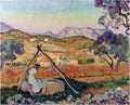 Woman By A Fountain In Provence A4 Photo Print