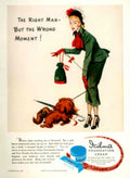 Woman Dog Cream 1940s Vintage Retro Advert Poster