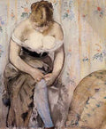 Woman Fastening Her Garter 1878 1879 A4 Photo Print