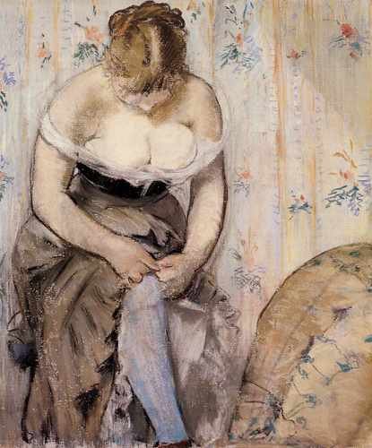 Woman Fastening Her Garter 1878 1879 A4 Photo Print