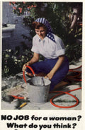 Woman Garden Bucket 1950s Vintage Retro Advert Poster