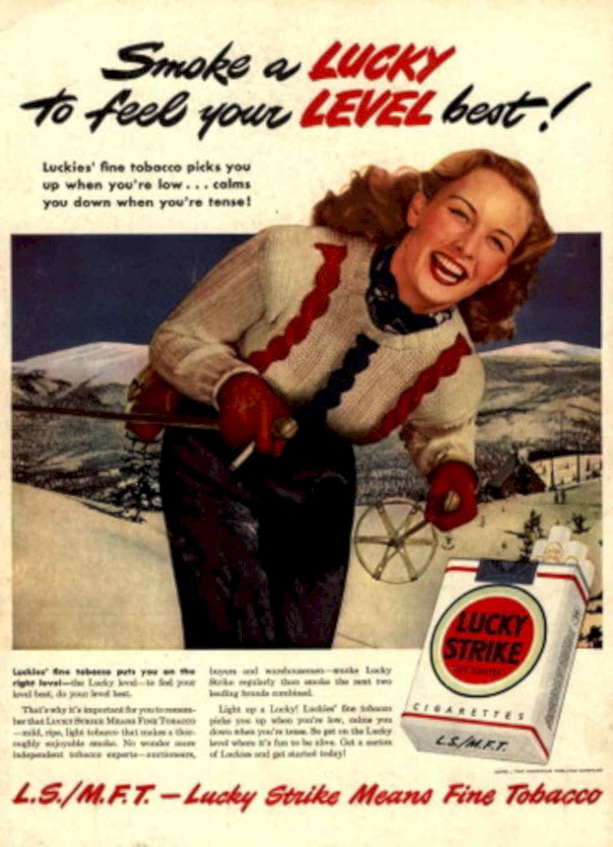 Woman Golfer Lucky 1950s Vintage Retro Advert Poster