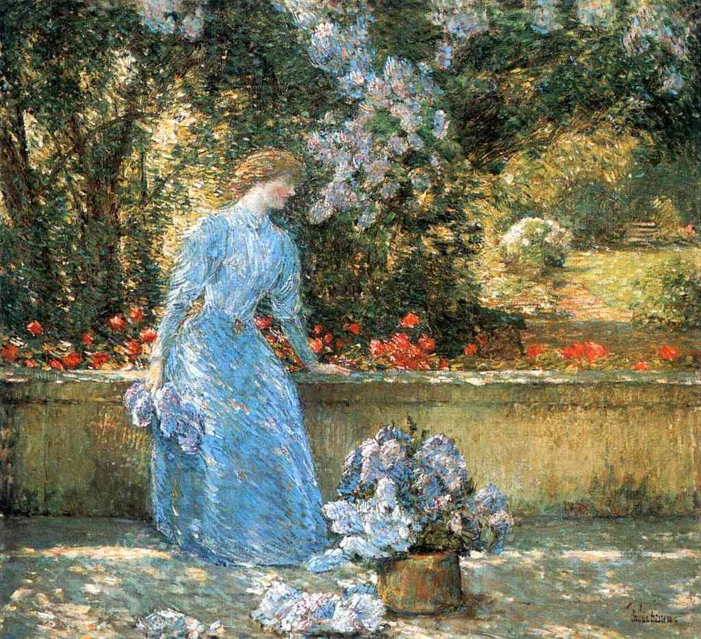 Woman In Park Hassam Impressionism American A4 Photo Print