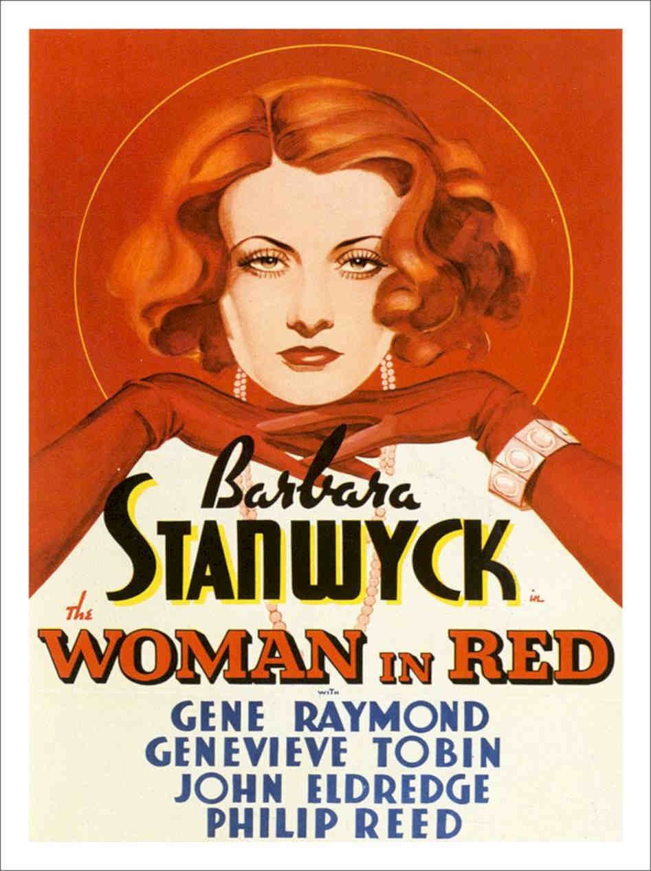 Woman In Red Barbara Stanwyck Movie Poster 1935 Vintage Retro Advert Poster A4 