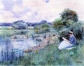 Woman Reading Hassam Impressionism American A4 Photo Print