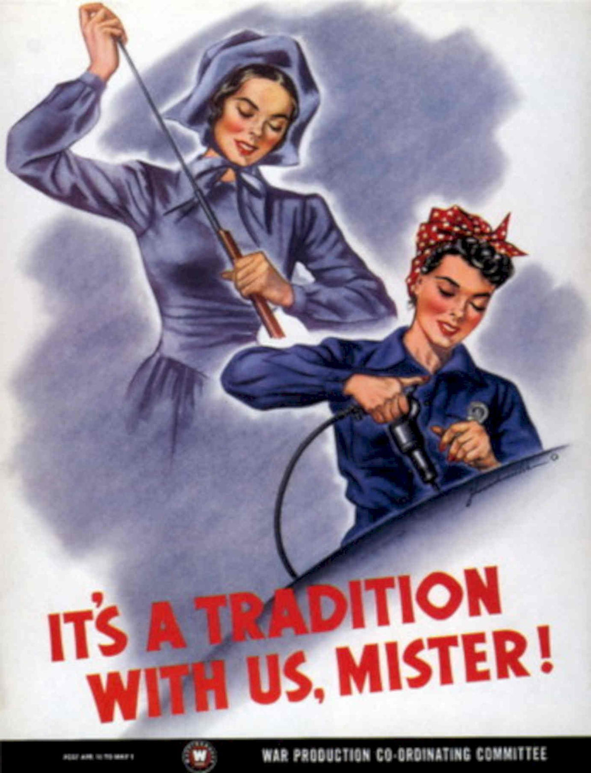 Woman Rope Tradition 1940s Vintage Retro Advert Poster