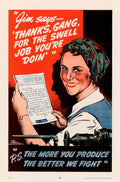 Woman Sorting Machine American World War II Advert Poster