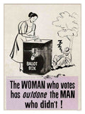 Woman Votes Vintage Retro Advert Poster A4 Photo Print