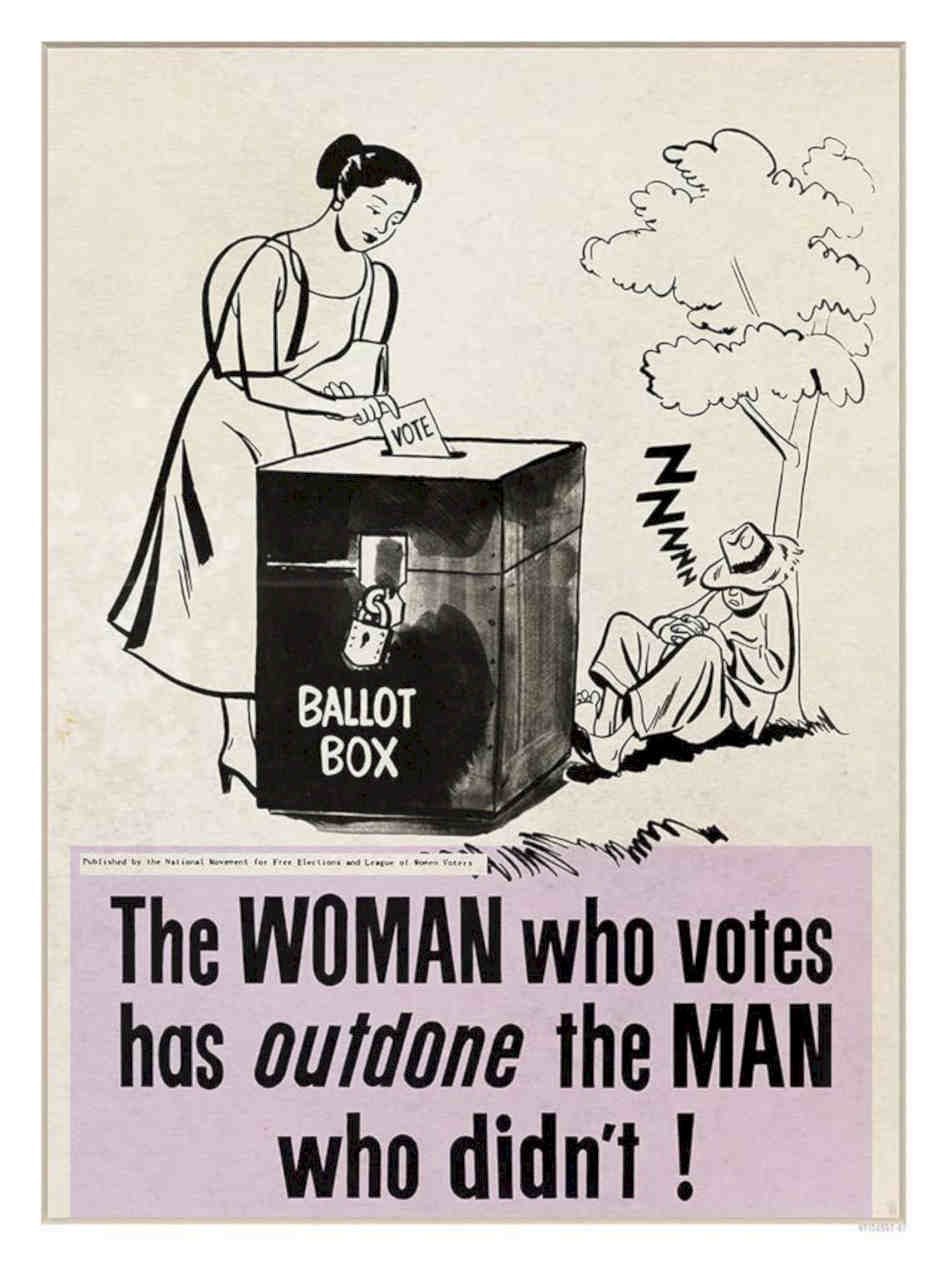 Woman Votes Vintage Retro Advert Poster A4 Photo Print