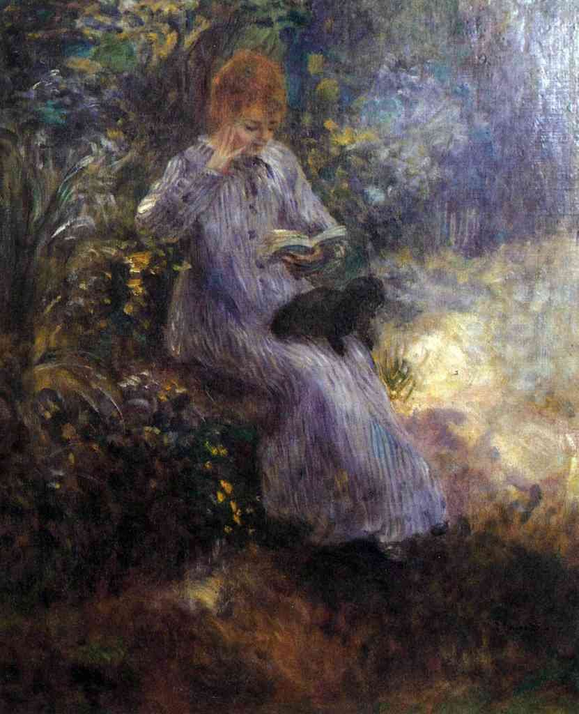Woman With A Black Dog Renoir A4 Photo Print