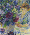Woman With A Vase Of Flowers A4 Photo Print