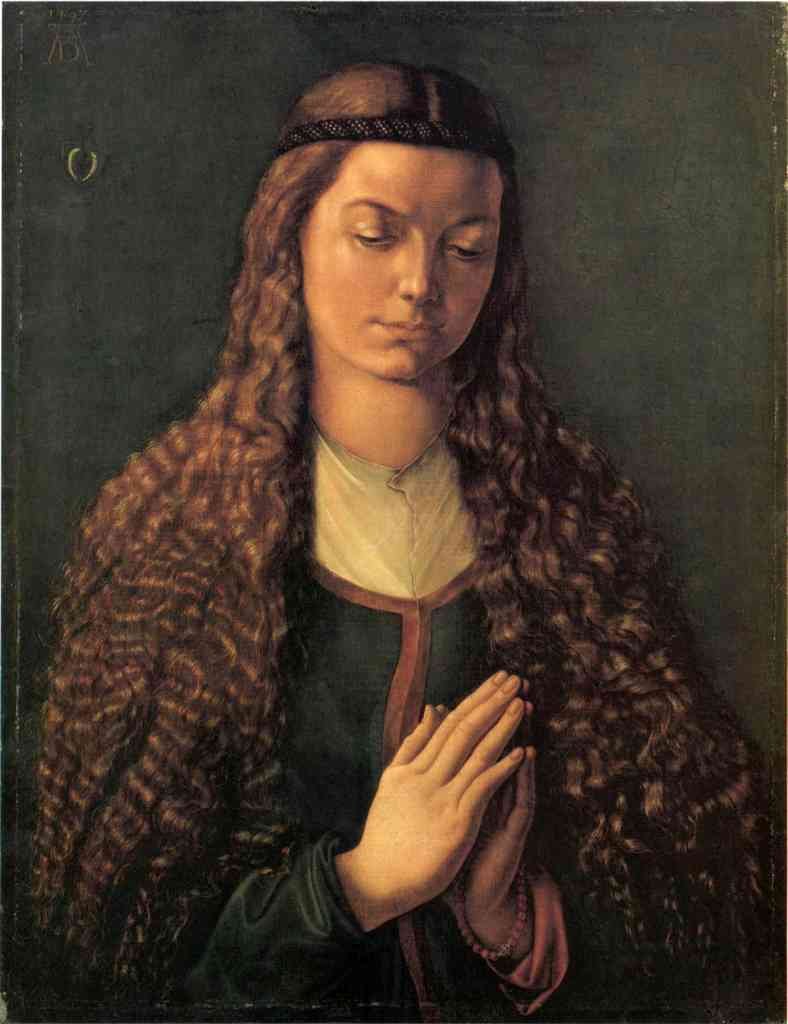 Woman With Curly Hair Durer A4 Photo Print