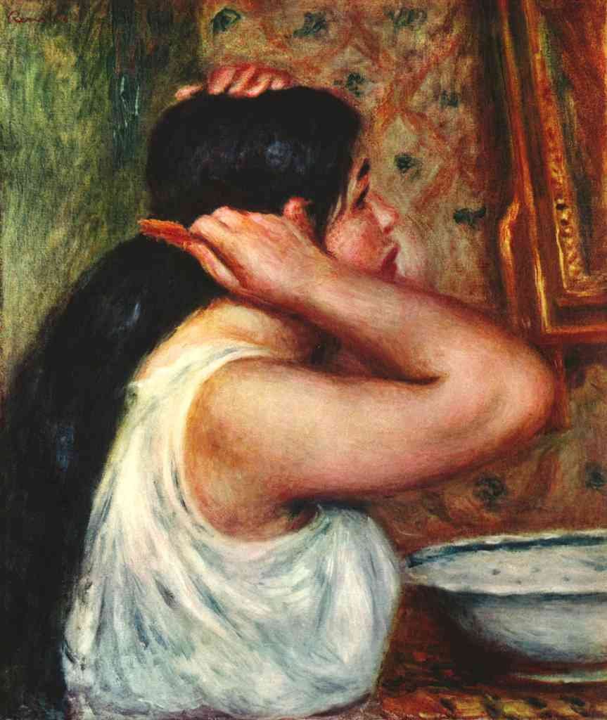 Woman With Hair Combs Renoir A4 Photo Print