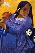 Woman With Mango Gauguin Impressionism A4 Photo Print