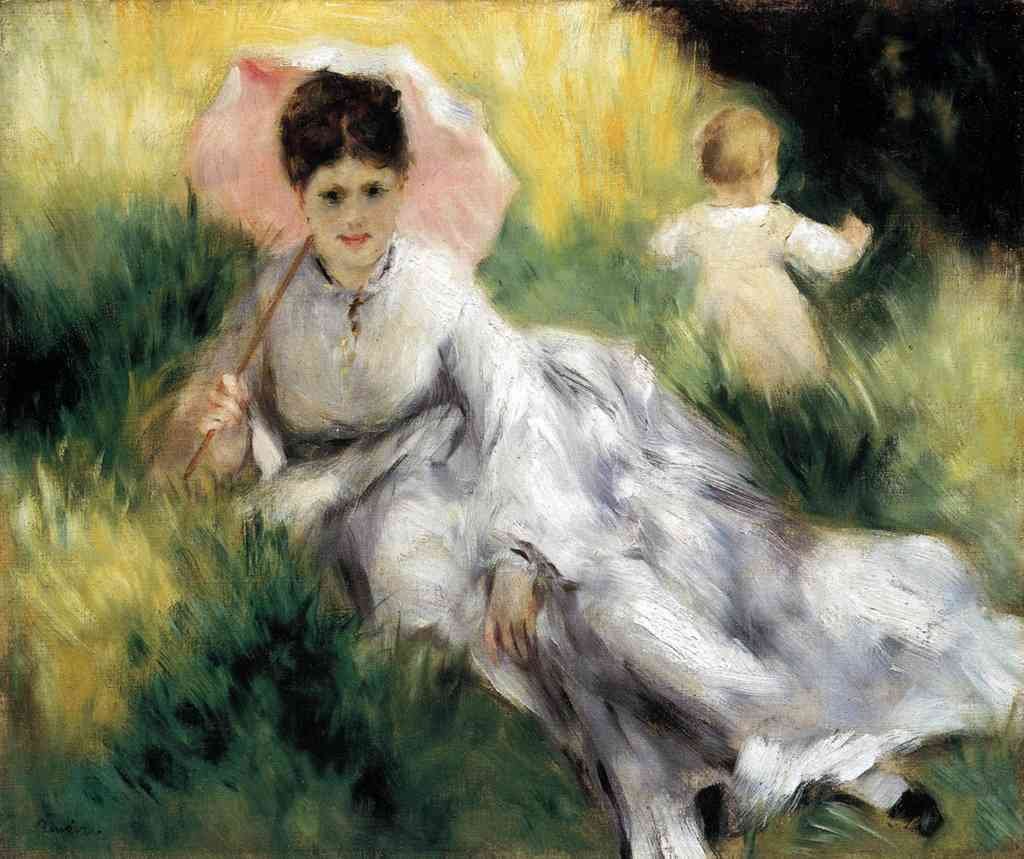 Woman With Parasol Renoir A4 Photo Print
