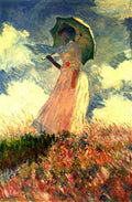 Woman With Sunshade A4 Photo Print