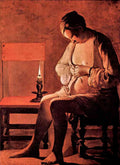 Woman With The Flea La Tour A4 Photo Print