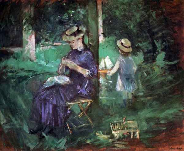 Woman and child in Garden by Morisot A4 Photo Print