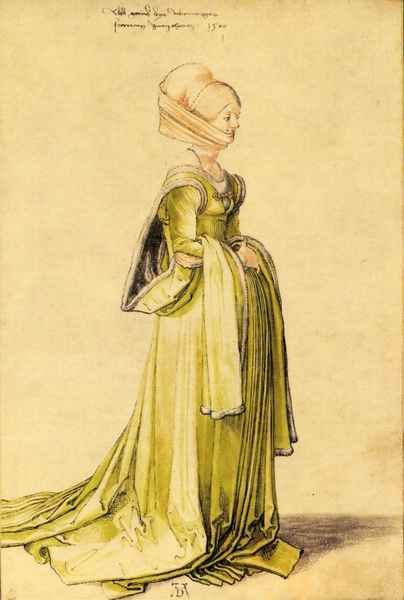 Woman dressed up by Durer A4 Photo Print