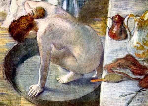 Woman washing in the tub by Degas A4 Photo Print