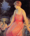 Woman with Hydrangeas Art A4 Photo Print