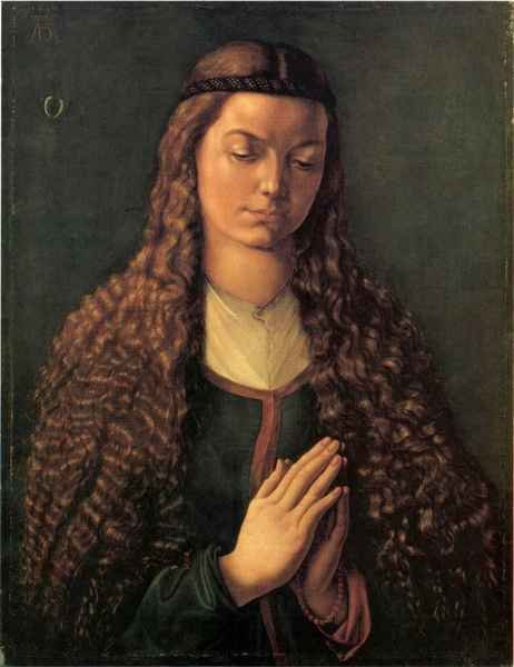 Woman with curly hair by Durer A4 Photo Print