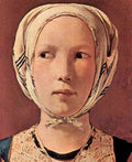 Womans head frontally by La Tour A4 Photo Print