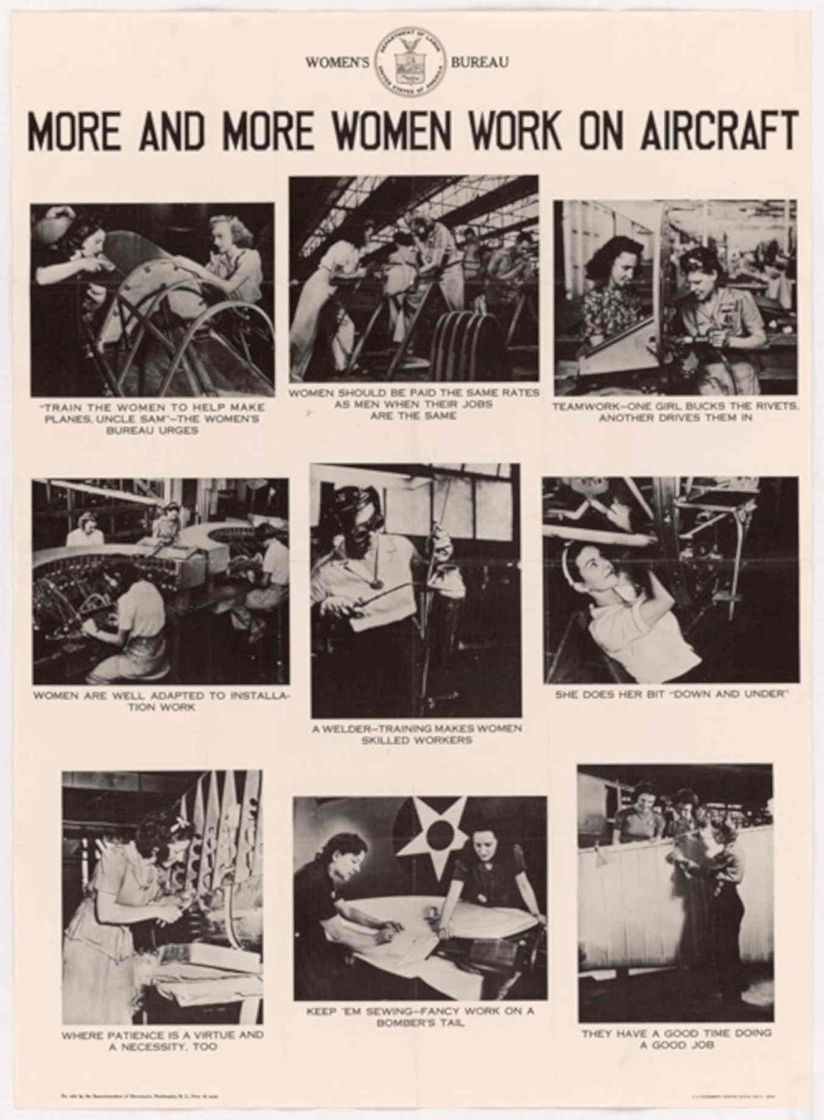 Women Aircraft Workers American World War II Advert Poster