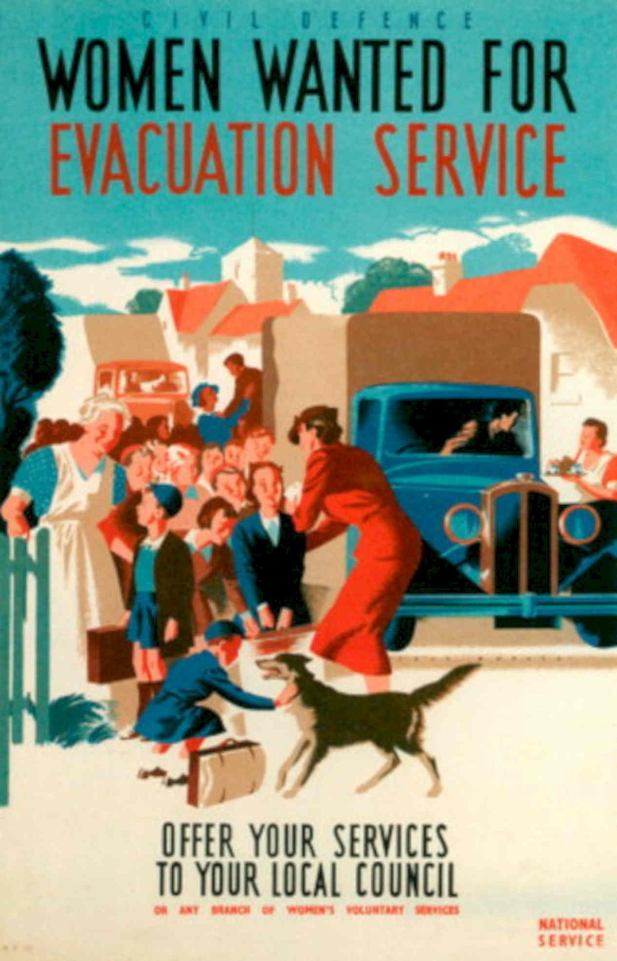 Women Evacuation Service 1930s Vintage Retro Advert Poster